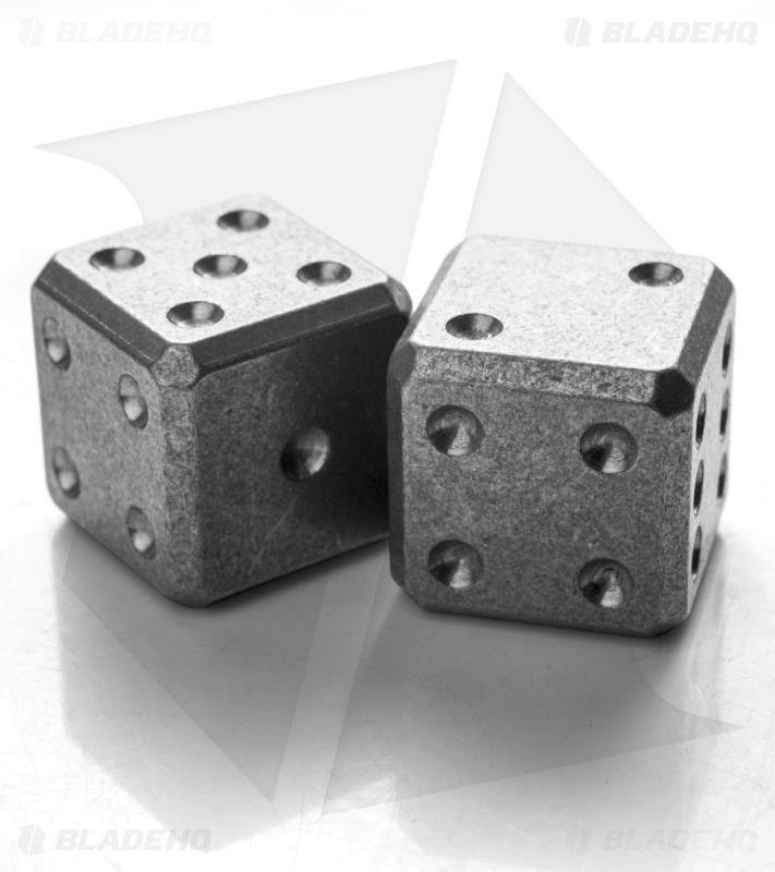 Flytanium Cuboid Large 3/4" Titanium Dice Stonewash (Set of 2) D6