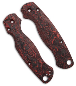 Flytanium CF Lotus Scales for Spyderco Paramilitary 2 - Lava Flow Fat Carbon