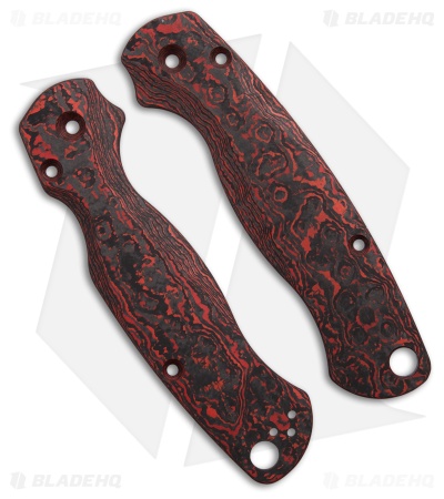 Flytanium CF Lotus Scales for Spyderco Paramilitary 2 - Lava Flow Fat Carbon
