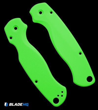 Flytanium Custom Glow-in-the-Dark G-10 Lotus Scales for Spyderco Paramilitary 2