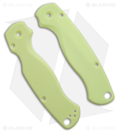 Flytanium Custom Glow-in-the-Dark G-10 Lotus Scales for Spyderco Paramilitary 2