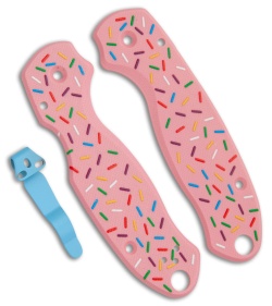 Flytanium Dessert Warrior Spyderco Para 3 Replacement Scales + Blue Clip | 219882