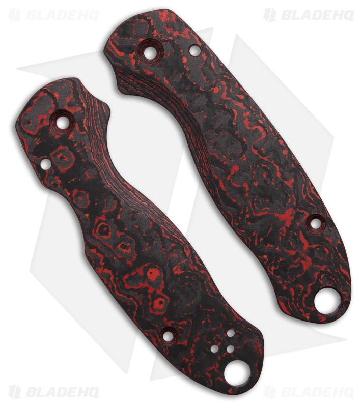 Flytanium Lotus CF Scales for Spyderco Para 3 - Lava Flow Fat Carbon