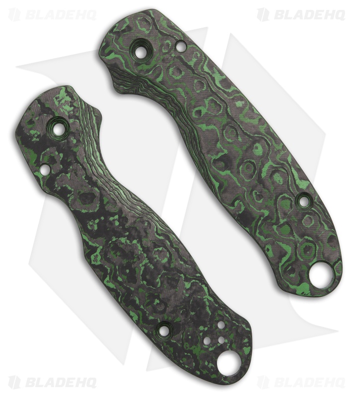 Flytanium Lotus CF Scales for Spyderco Para 3 Knife - Jungle Wear Fat Carbon