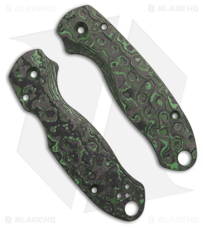 Flytanium Lotus CF Scales for Spyderco Para 3 Knife - Jungle Wear Fat Carbon