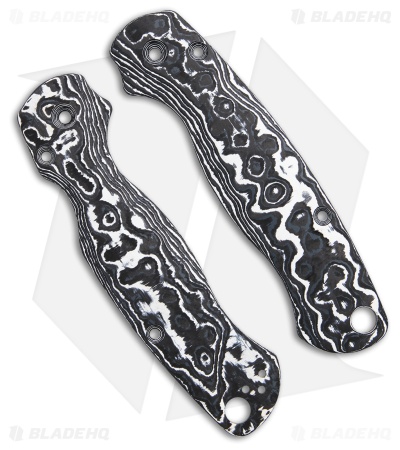 Flytanium Lotus CF Scales for Spyderco Paramilitary 2 - White Storm Fat Carbon