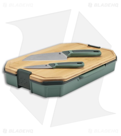Gerber ComplEAT Cutting Board Set + Kitchen Knives Bamboo/ Green GFN - G1069262