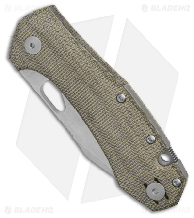 GiantMouse Vox/Anso ACE Atelier Liner Lock Knife Green Canvas Micarta (2.9" Sat)