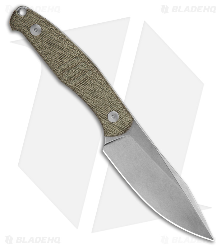 GiantMouse Vox/Anso GMF2 Scout Green Micarta (3.75" Stonewash N690)