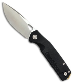 GiantMouse ACE Zoobie Frame Lock Knife Black G-10/Titanium (3.5" Satin Elmax)