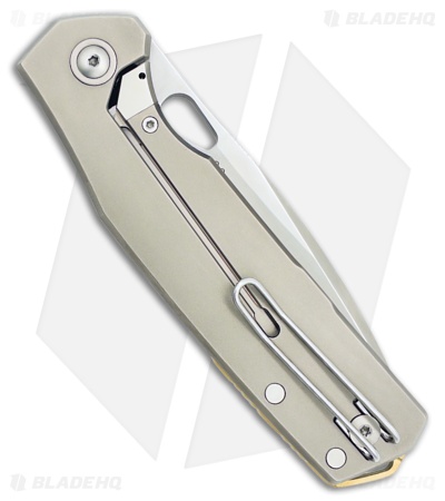 GiantMouse ACE Zoobie Frame Lock Knife Black G-10/Titanium (3.5" Satin Elmax)