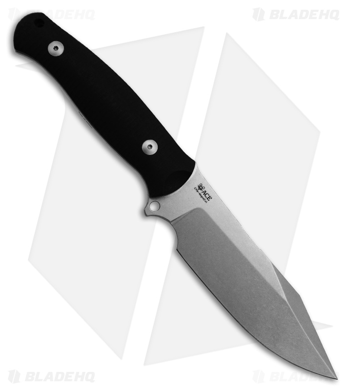 GiantMouse The Redington Fixed Blade Knife Black Canvas Micarta (5.1" SW N690)