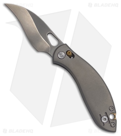 GiantMouse GM13 Crossbar Lock Knife Orange Peel Titanium (2.8" Stonewash S90V)