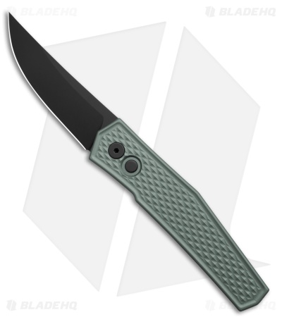 GiantMouse ACE Elmer Automatic Knife Gray Diamond Aluminum (3.2" Black PVD)