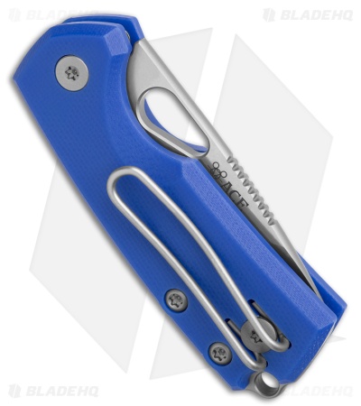 GiantMouse ACE Tipsy Button Lock Knife Blue G-10 (1.9" Satin N690)