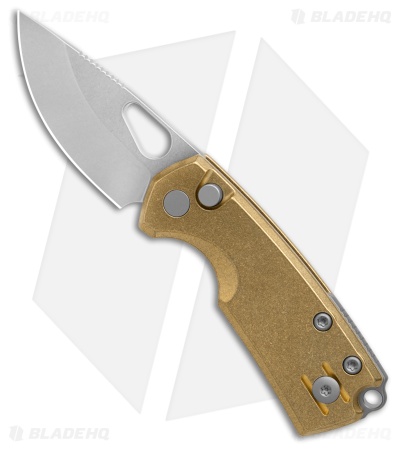 GiantMouse ACE Tipsy Button Lock Knife Brass (1.9" Stonewash Elmax)