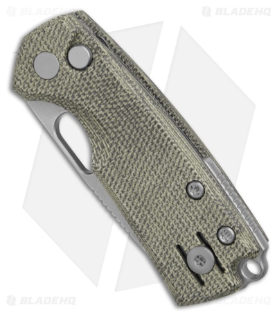 GiantMouse ACE Tipsy Button Lock Knife Green Canvas Micarta (1.9" SW N690)