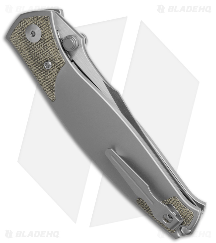 GiantMouse GM14 Liner Lock Knife Titanium + Green Canvas Micarta (3.6" Satin)