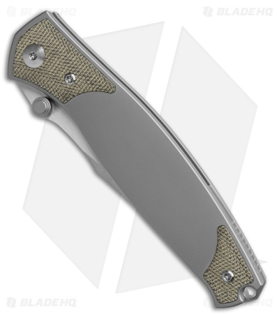 GiantMouse GM14 Liner Lock Knife Titanium + Green Canvas Micarta (3.6" Satin)