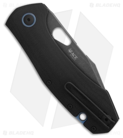 GiantMouse Vox/Anso ACE Grand Blackout Knife Black Micarta (3.3" Black SW)