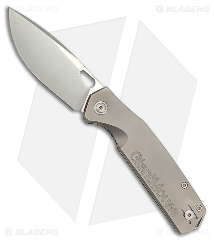 GiantMouse ACE Zoobie Frame Lock Knife Titanium (3.5" Satin Elmax)