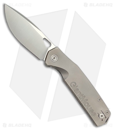 GiantMouse ACE Zoobie Frame Lock Knife Titanium (3.5" Satin Elmax)