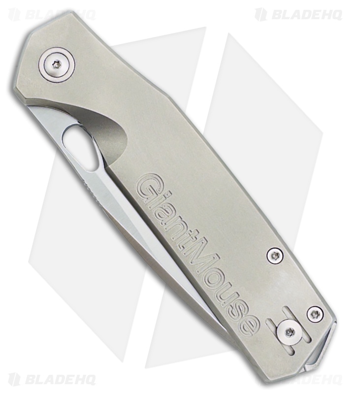 GiantMouse ACE Zoobie Frame Lock Knife Titanium (3.5" Satin Elmax)