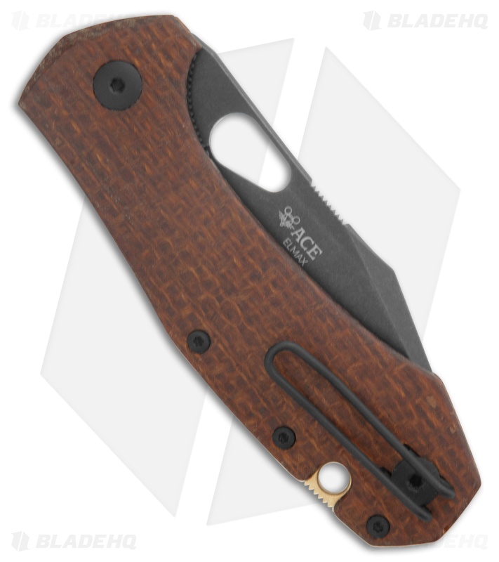 GiantMouse Vox/Anso ACE Atelier Knife Burlap Micarta (2.9" PVD ELMAX)
