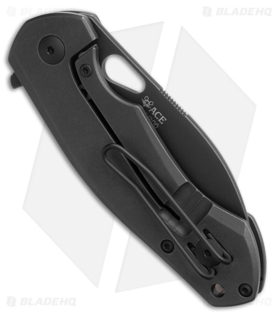 GiantMouse Vox/Anso ACE Biblio Frame Lock Knife Black Ti (2.8" Black SW)