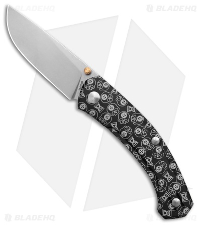 GiantMouse Carpe Diem IONA-V2 Knife Black Aluminum Carpe Diem Pattern (3" SW)