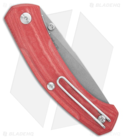 GiantMouse IONA-V2 MagnaCut Liner Lock Knife Red Linen Micarta (3" SW)