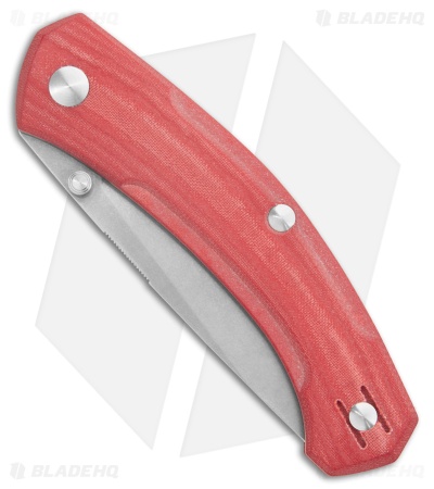 GiantMouse IONA-V2 MagnaCut Liner Lock Knife Red Linen Micarta (3" SW)