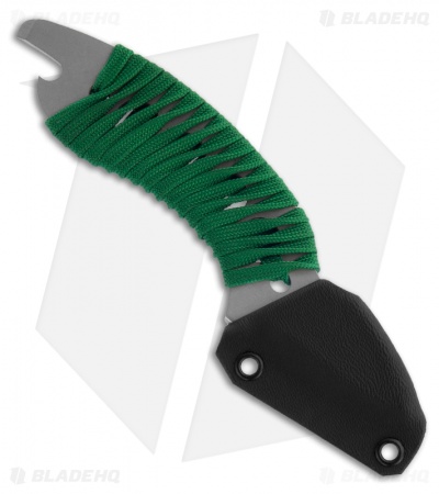 Gray Precision Otterchizell Titanium Knife Green Paracord Wrap (2" Bead Blast)