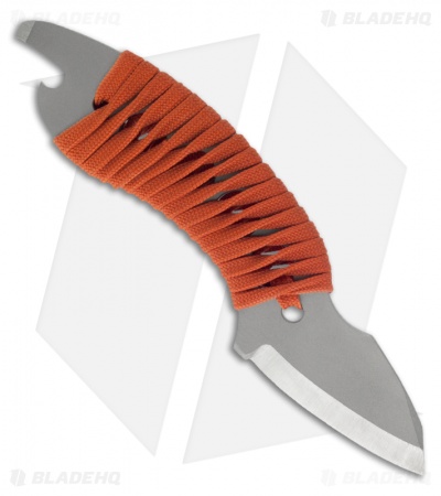 Gray Precision Otterchizell Titanium Knife Orange Paracord Wrap (2" Bead Blast)