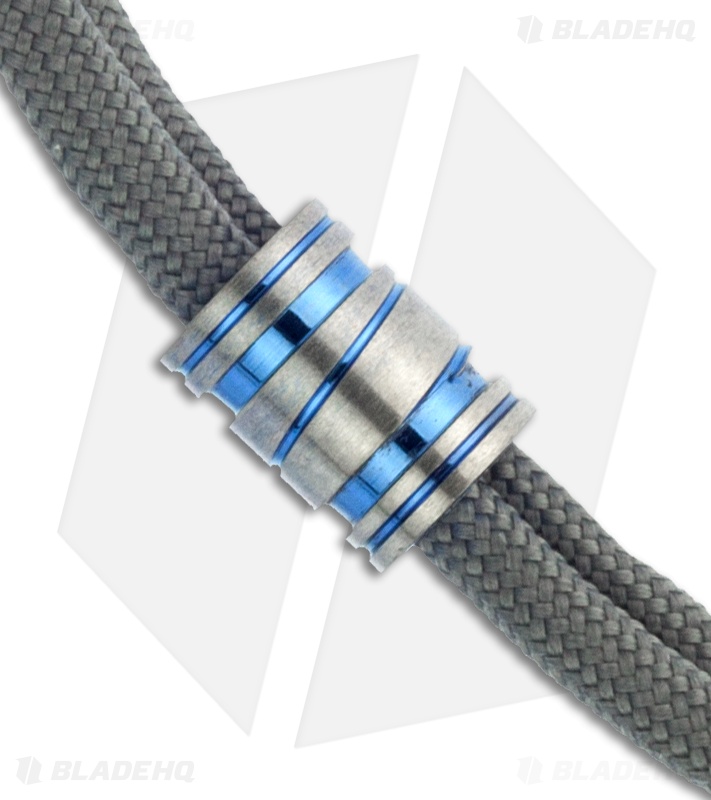 Gray Precision "7 TPI Twister" Titanium Bead Lanyard Pull (Blue)