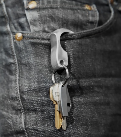 John Gray Keyper Bottle Opener Keychain - Carbon Fiber/Heat Colored Titanium