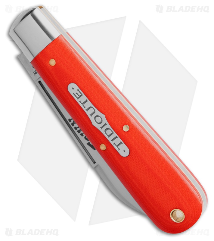 GEC River Town Single Jack Knife Ember Orange Linen Micarta (3