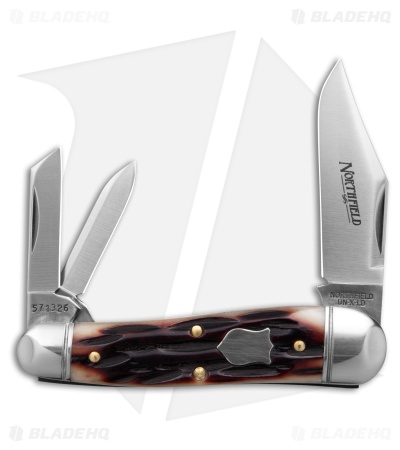 GEC Northfield Geppetto Whittler Oxblood Stagcut Natural Bone (2.1" Satin)