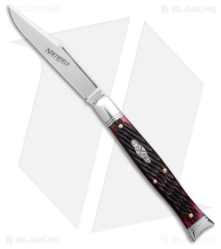 GEC Northfield UN-X-LD Pocket Knife Fish Tail Black Jigged Plum