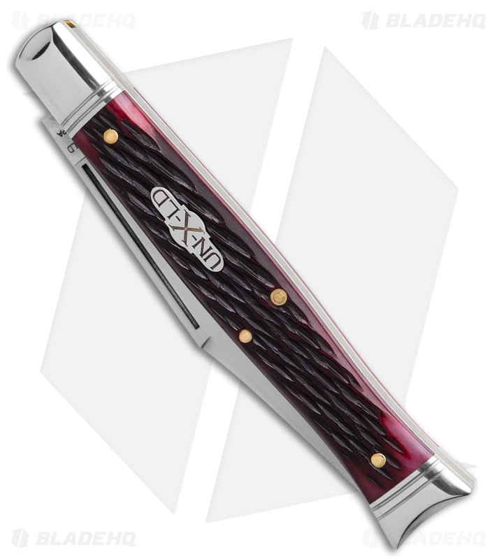 GEC Northfield UN-X-LD Pocket Knife Fish Tail Black Jigged Plum