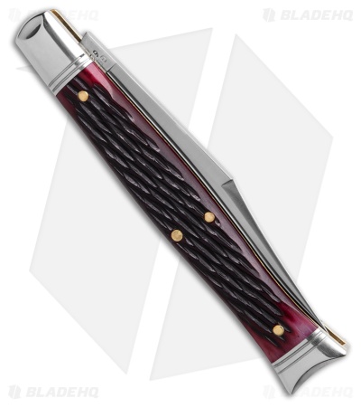 GEC Northfield UN-X-LD Pocket Knife Fish Tail Black Jigged Plum Bone(3.5" Satin)