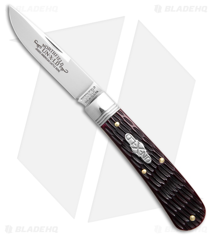 GEC Tidioute Cutlery Mustang Knife Black Plum Jigged Bone