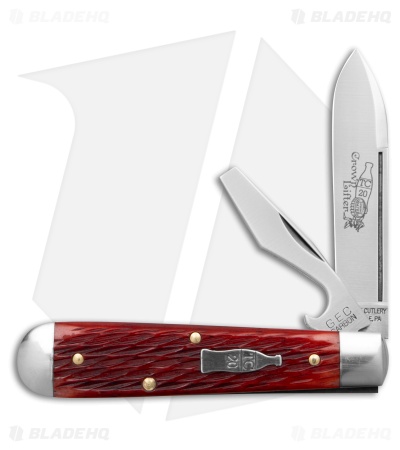 GEC Tidioute Cutlery Pocket Knife Cinnabar Jigged Bone (2.75" Satin)