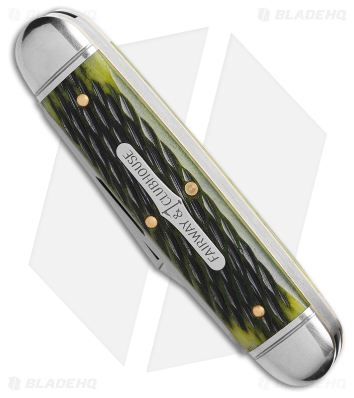 GEC Tidioute Cutlery #35 Fairway & Clubhouse 2.75" Pocket Knife Green Bone