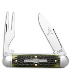 GEC Tidioute Cutlery #35 Fairway & Clubhouse 2.75" Pocket Knife Green Bone