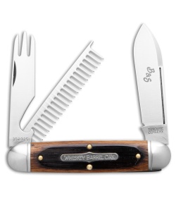 GEC Tidioute Cutlery Beer & Sausage 3.75" Knife Charred Whiskey Barrel Oak