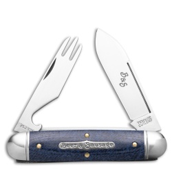 GEC Tidioute Cutlery Beer & Sausage 3.75" Pocket Knife Faded Denim Blue Micarta