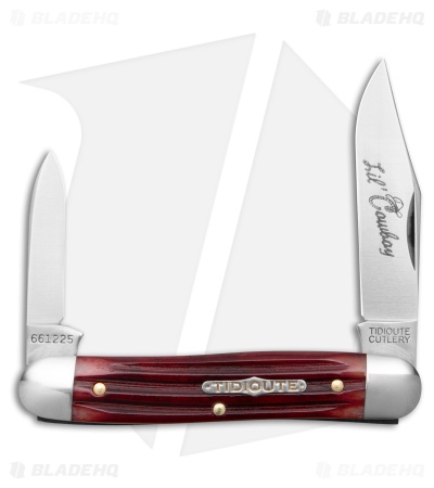 GEC Tidoute Cutlery #66 Lil' Cowboy Ember Ruby Red Bone (2.5" Satin)