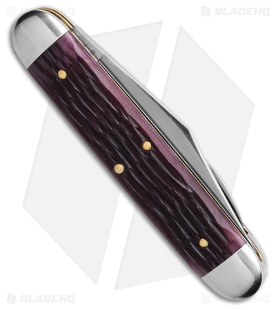 GEC Tidioute Cutlery Jumbo Stockpen Jack Purple Sage Jigged Bone (3" Satin)
