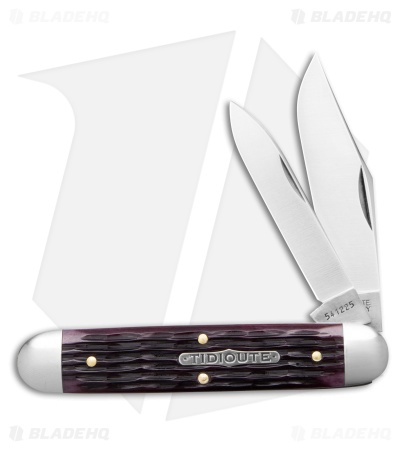 GEC Tidioute Cutlery Jumbo Stockpen Jack Purple Sage Jigged Bone (3" Satin)